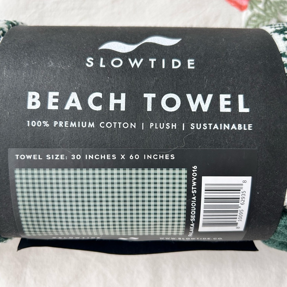 Slowtide Plush Green Beach Towel